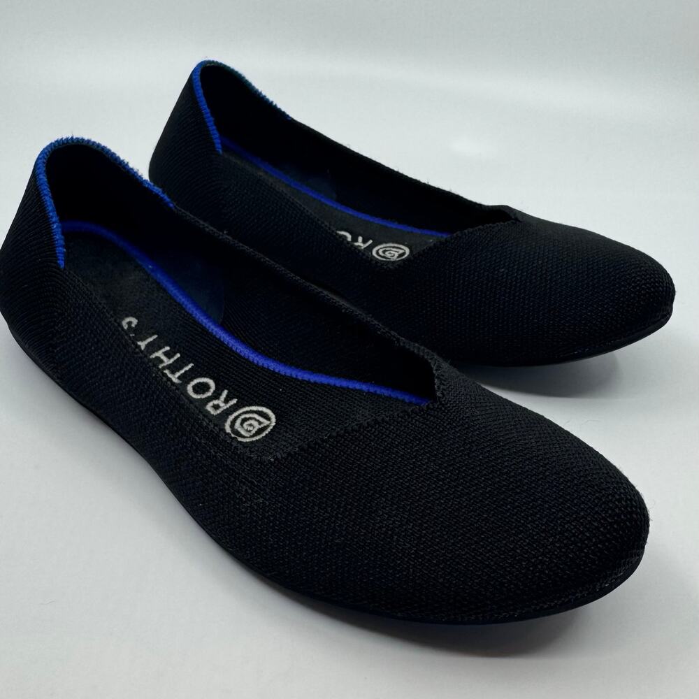 Rothy's round-toe "The Flat" in black, size 7